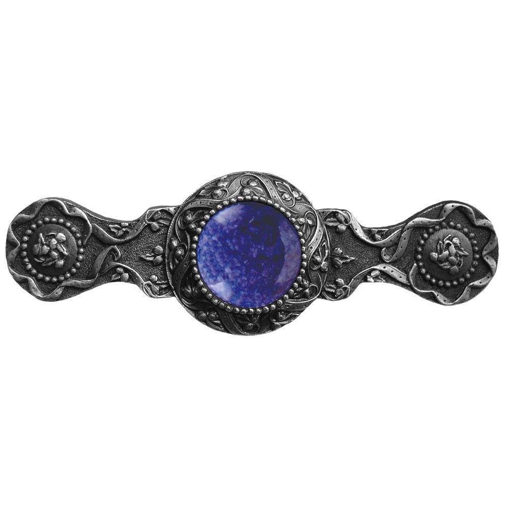 Notting Hill NHP-624-AP-BS Victorian Jewel Pull Antique Pewter/Blue Sodalite
